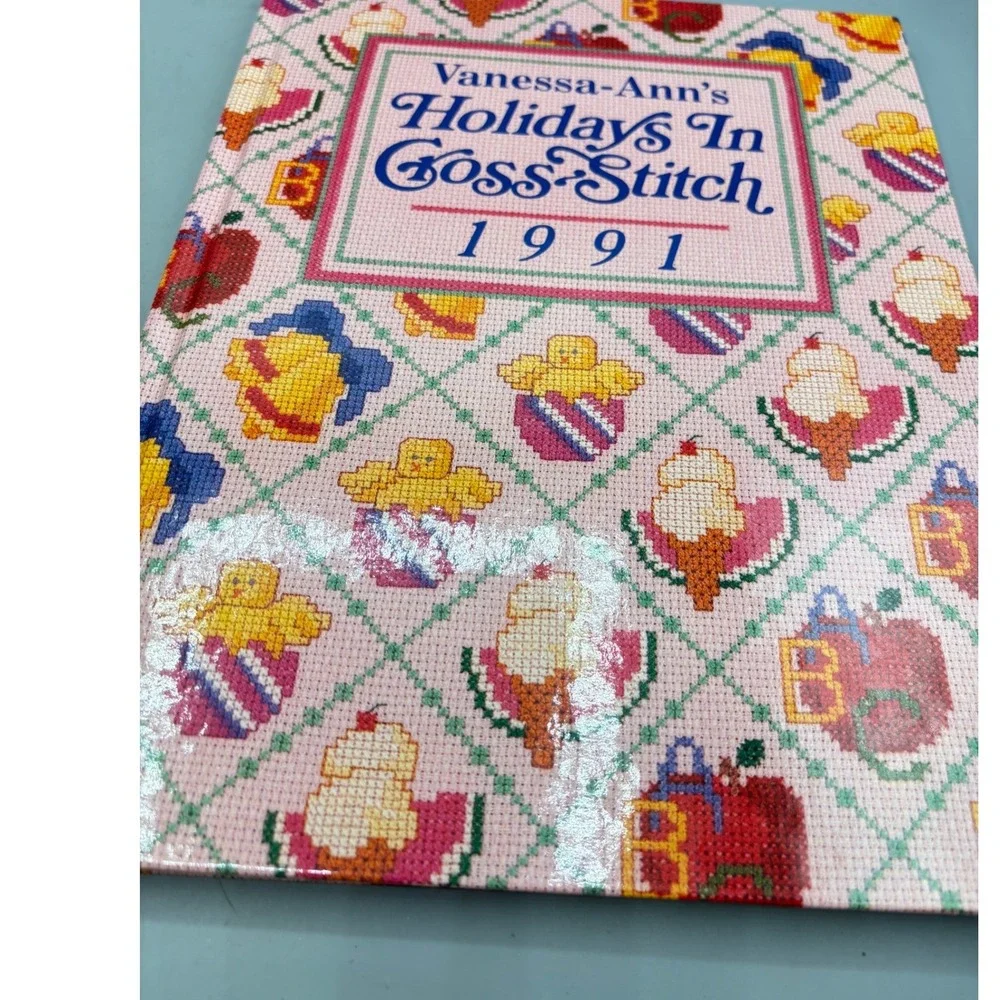 Vanessa-Ann Collection Holidays In Cross-Stitch 1990 1991 Hardcover Book Set 2pc